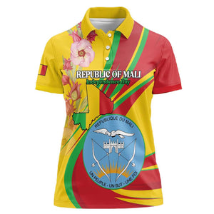 Personalized Afro Mali Women Polo Shirt Happy 65th Anniversary Independence - African Pride