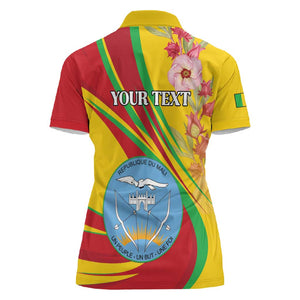 Personalized Afro Mali Women Polo Shirt Happy 65th Anniversary Independence - African Pride