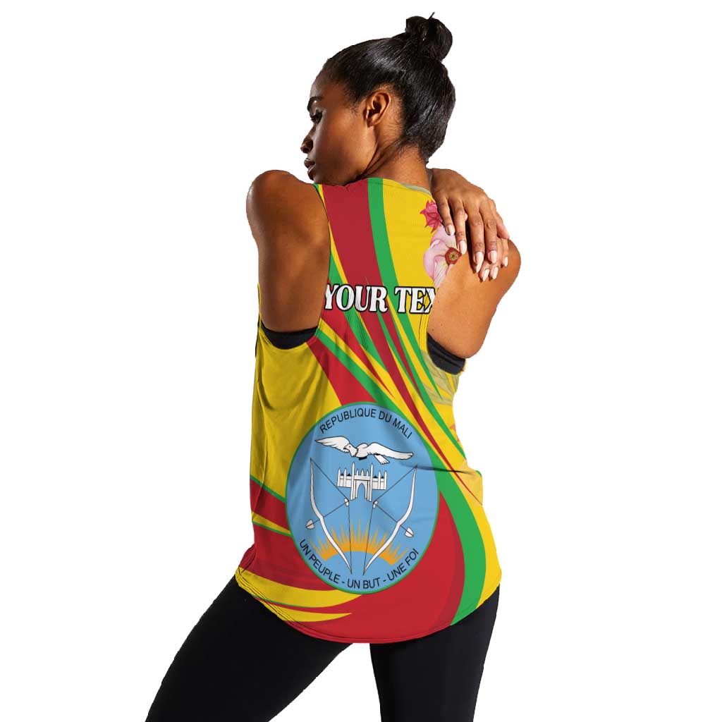 Personalized Afro Mali Women Racerback Tank Happy 65th Anniversary Independence - African Pride
