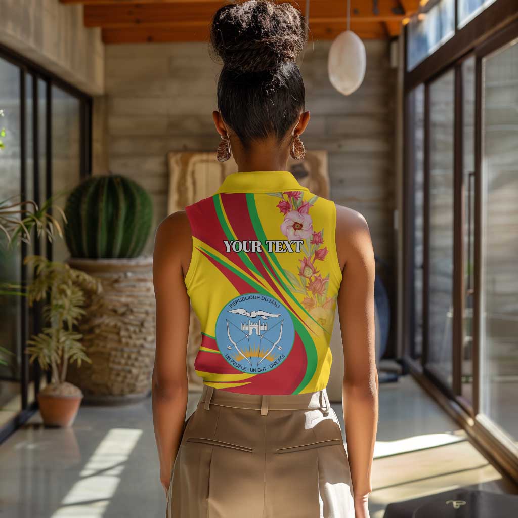 Personalized Afro Mali Women Sleeveless Polo Shirt Happy 65th Anniversary Independence - African Pride
