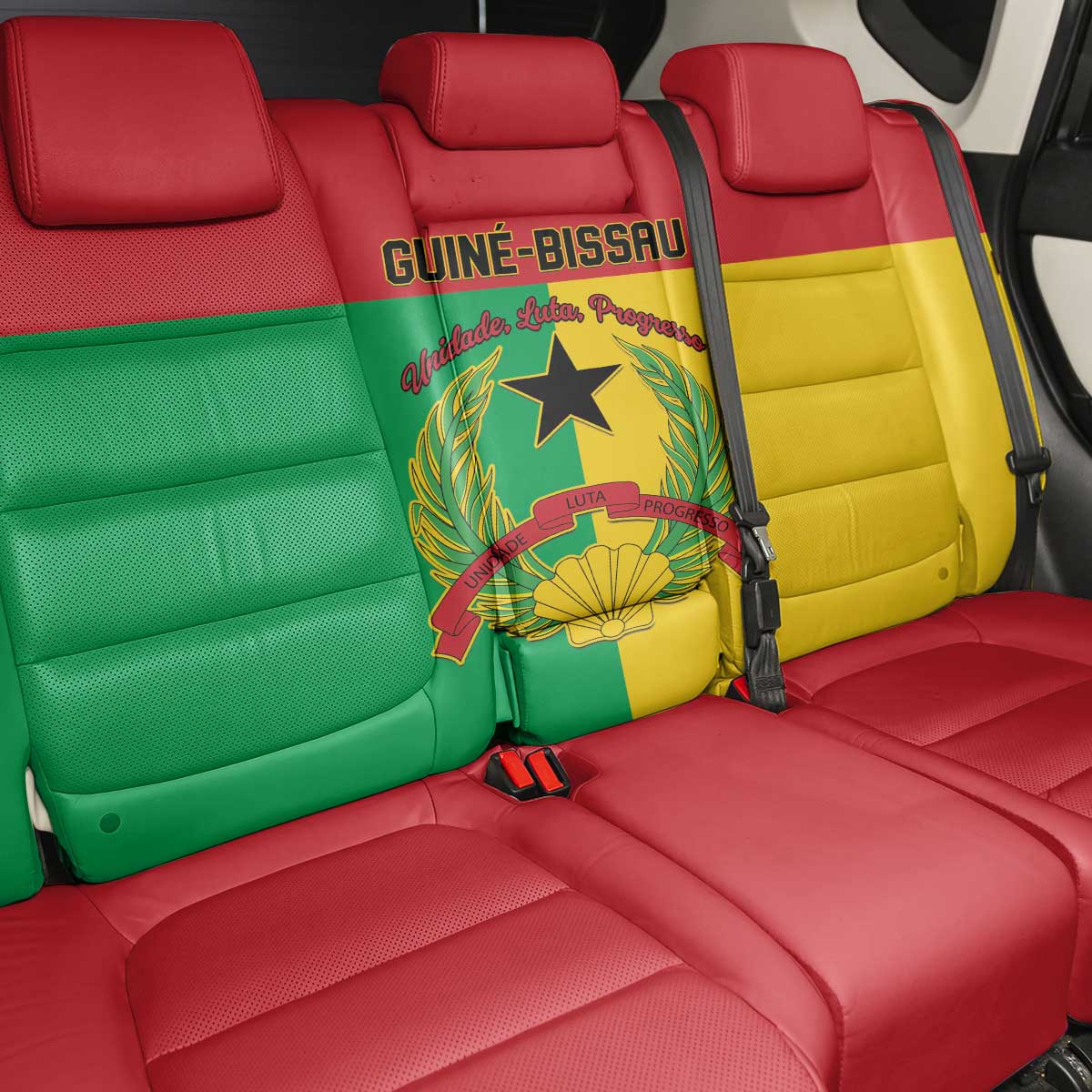 Guinea-Bissau Back Car Seat Cover Basic Flag Style - African Pride