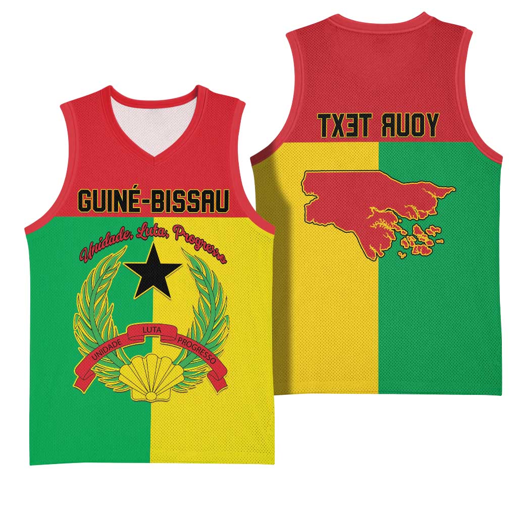 Personalized Guinea-Bissau Basketball Jersey Basic Flag Style - African Pride