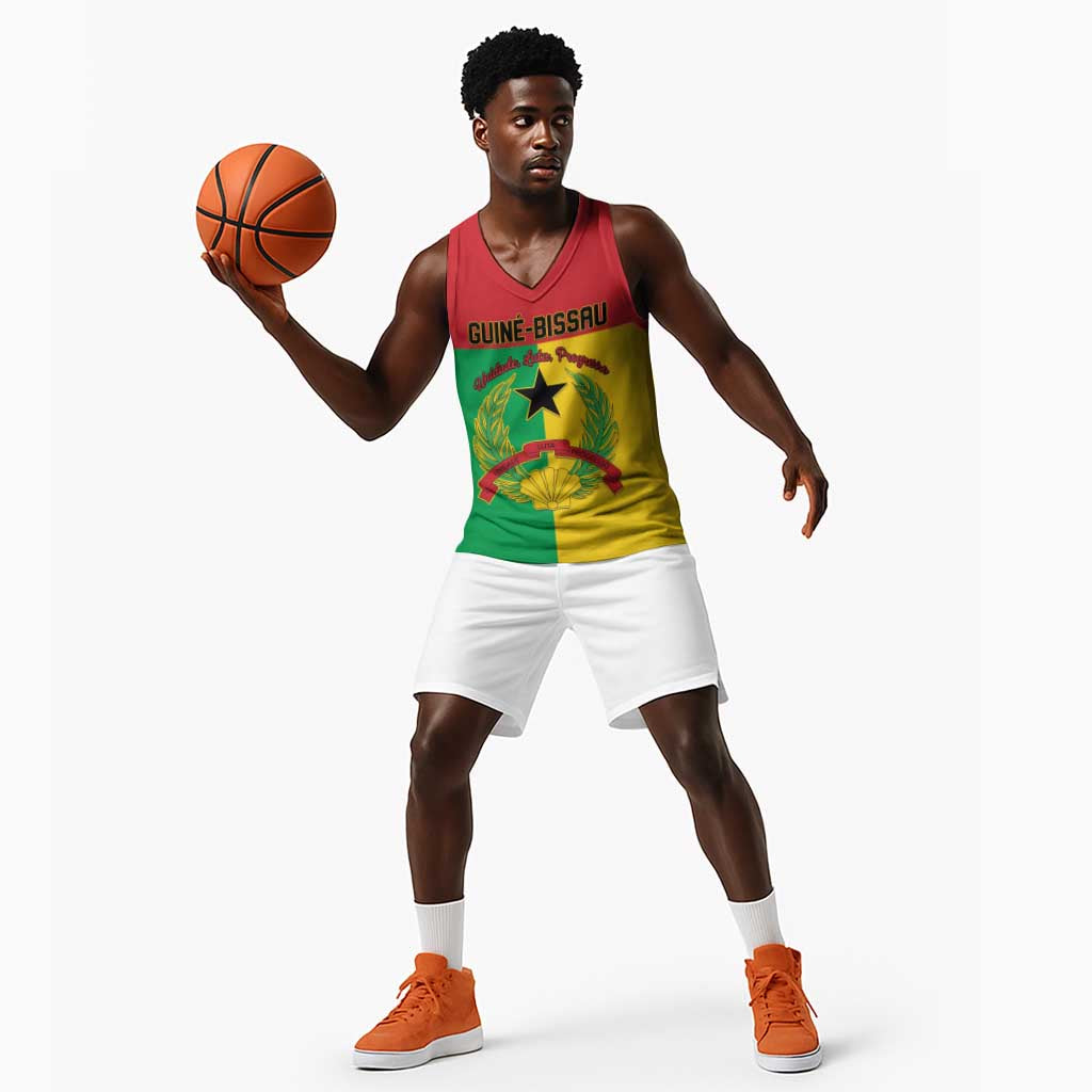 Personalized Guinea-Bissau Basketball Jersey Basic Flag Style - African Pride