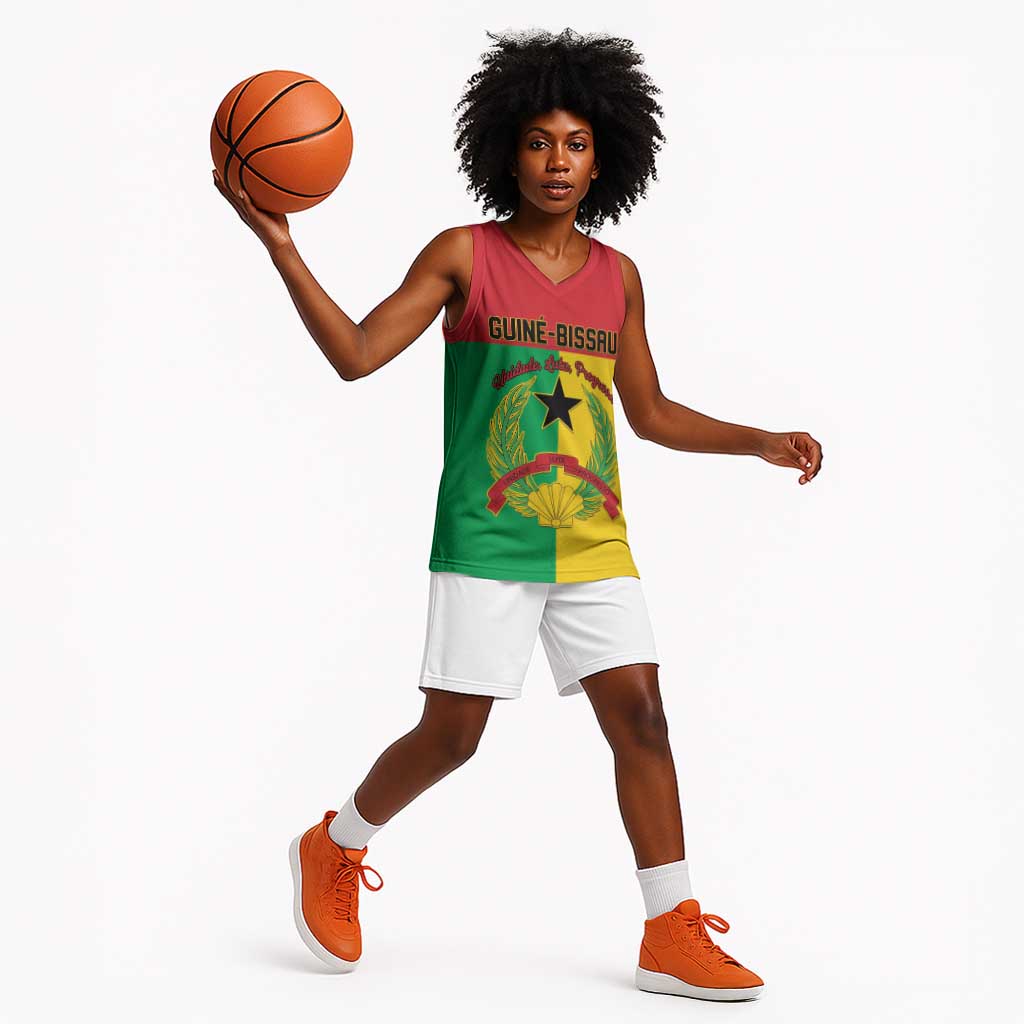 Personalized Guinea-Bissau Basketball Jersey Basic Flag Style - African Pride