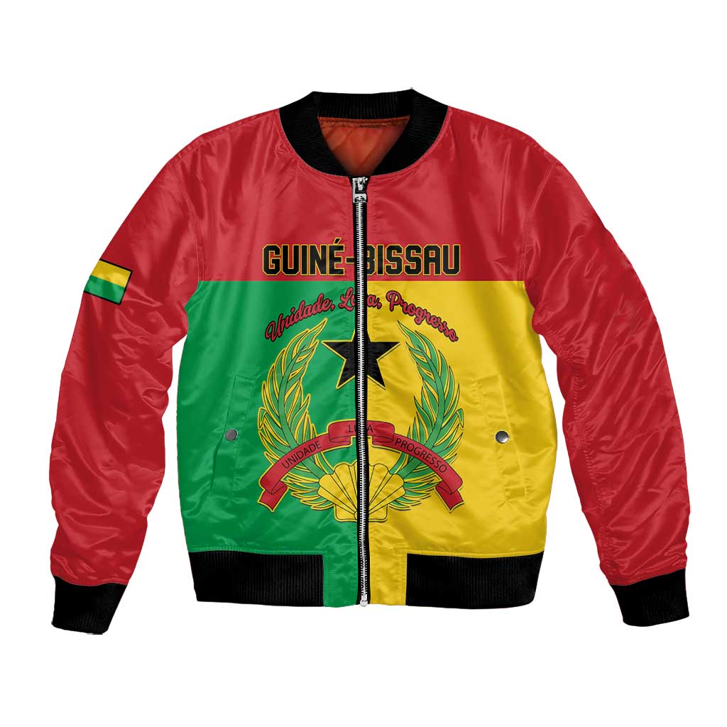 Personalized Guinea-Bissau Bomber Jacket Basic Flag Style - African Pride