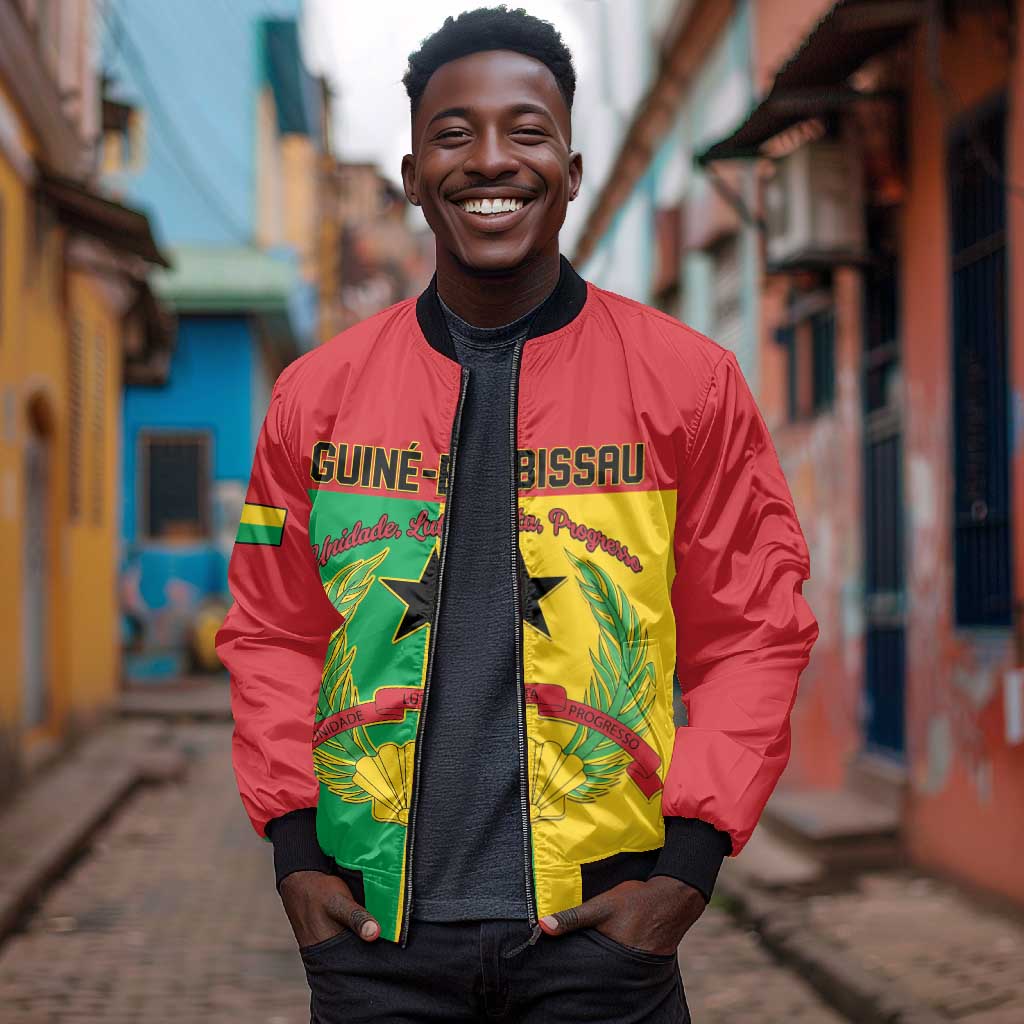Personalized Guinea-Bissau Bomber Jacket Basic Flag Style - African Pride