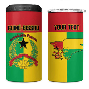 Personalized Guinea-Bissau 4 in 1 Can Cooler Tumbler Basic Flag Style - African Pride