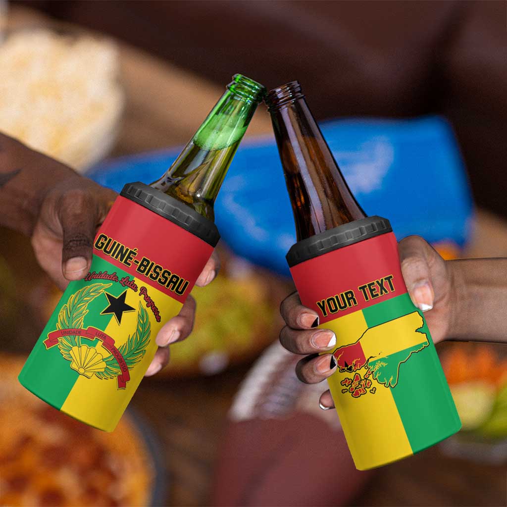Personalized Guinea-Bissau 4 in 1 Can Cooler Tumbler Basic Flag Style - African Pride