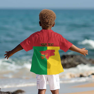 Personalized Guinea-Bissau Kid Hawaiian Shirt Basic Flag Style - African Pride