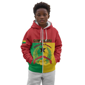 Personalized Guinea-Bissau Kid Hoodie Basic Flag Style - African Pride