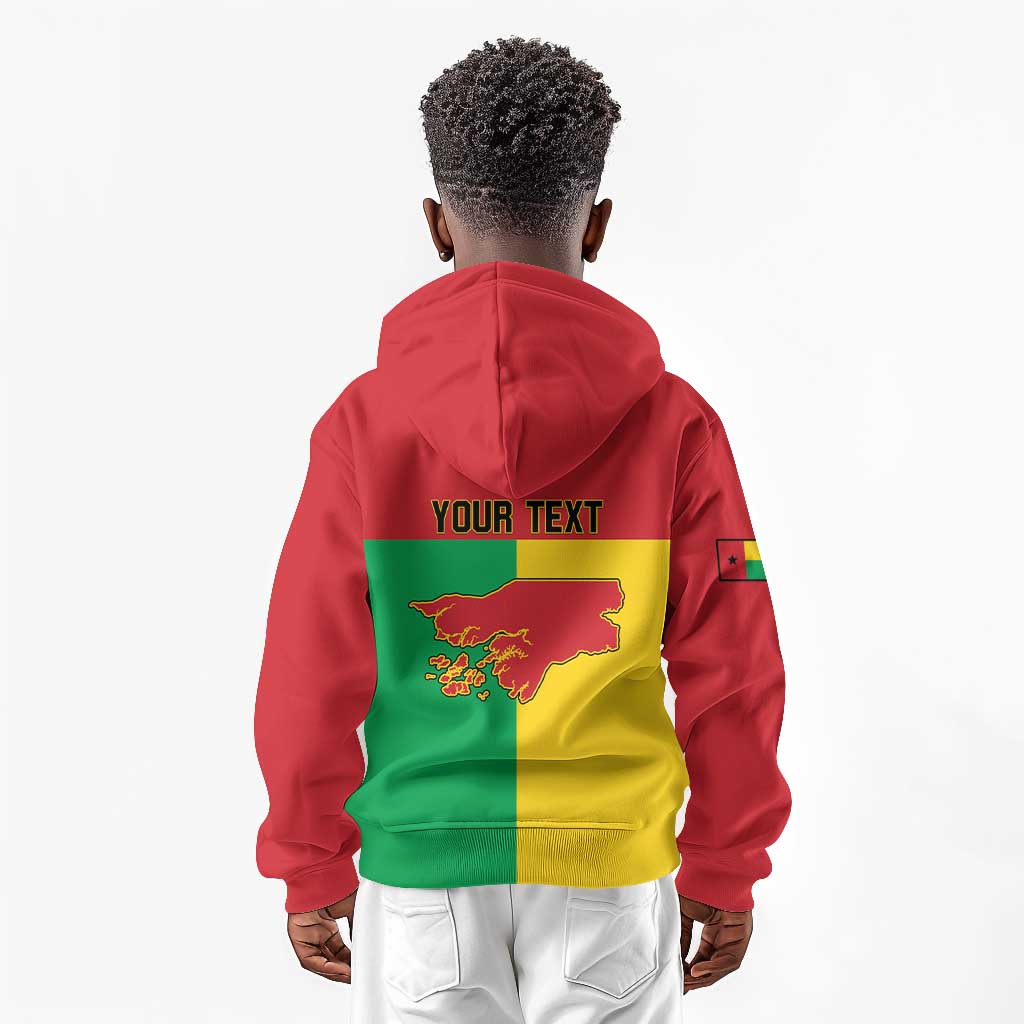 Personalized Guinea-Bissau Kid Hoodie Basic Flag Style - African Pride