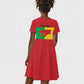 Personalized Guinea-Bissau Kid Short Sleeve Dress Basic Flag Style - African Pride