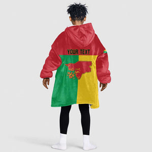 Personalized Guinea-Bissau Kid Wearable Blanket Hoodie Basic Flag Style - African Pride