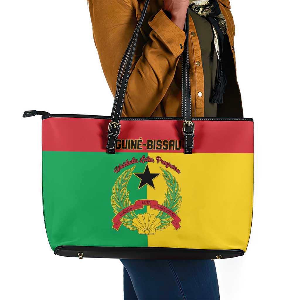 Guinea-Bissau Leather Tote Bag Basic Flag Style - African Pride