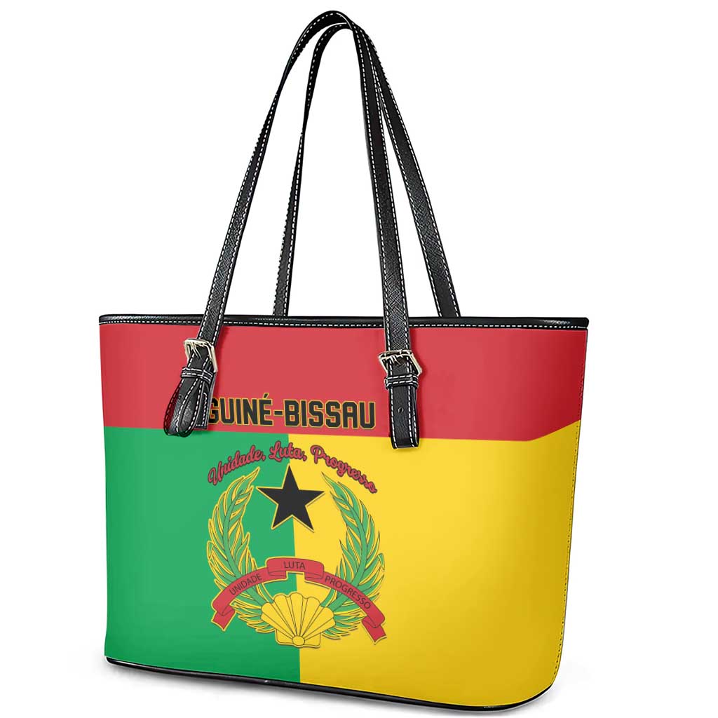 Guinea-Bissau Leather Tote Bag Basic Flag Style - African Pride