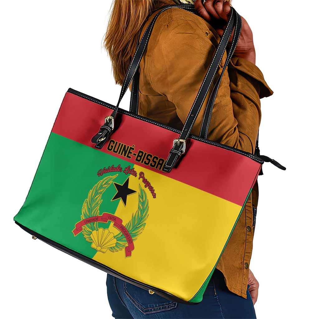 Guinea-Bissau Leather Tote Bag Basic Flag Style - African Pride