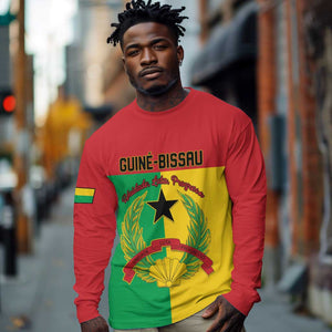 Personalized Guinea-Bissau Long Sleeve Shirt Basic Flag Style - African Pride