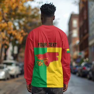 Personalized Guinea-Bissau Long Sleeve Shirt Basic Flag Style - African Pride
