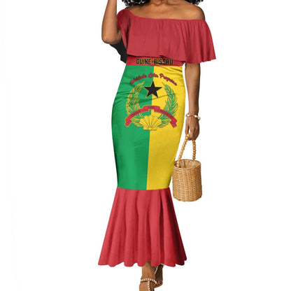 Personalized Guinea-Bissau Mermaid Dress Basic Flag Style - African Pride