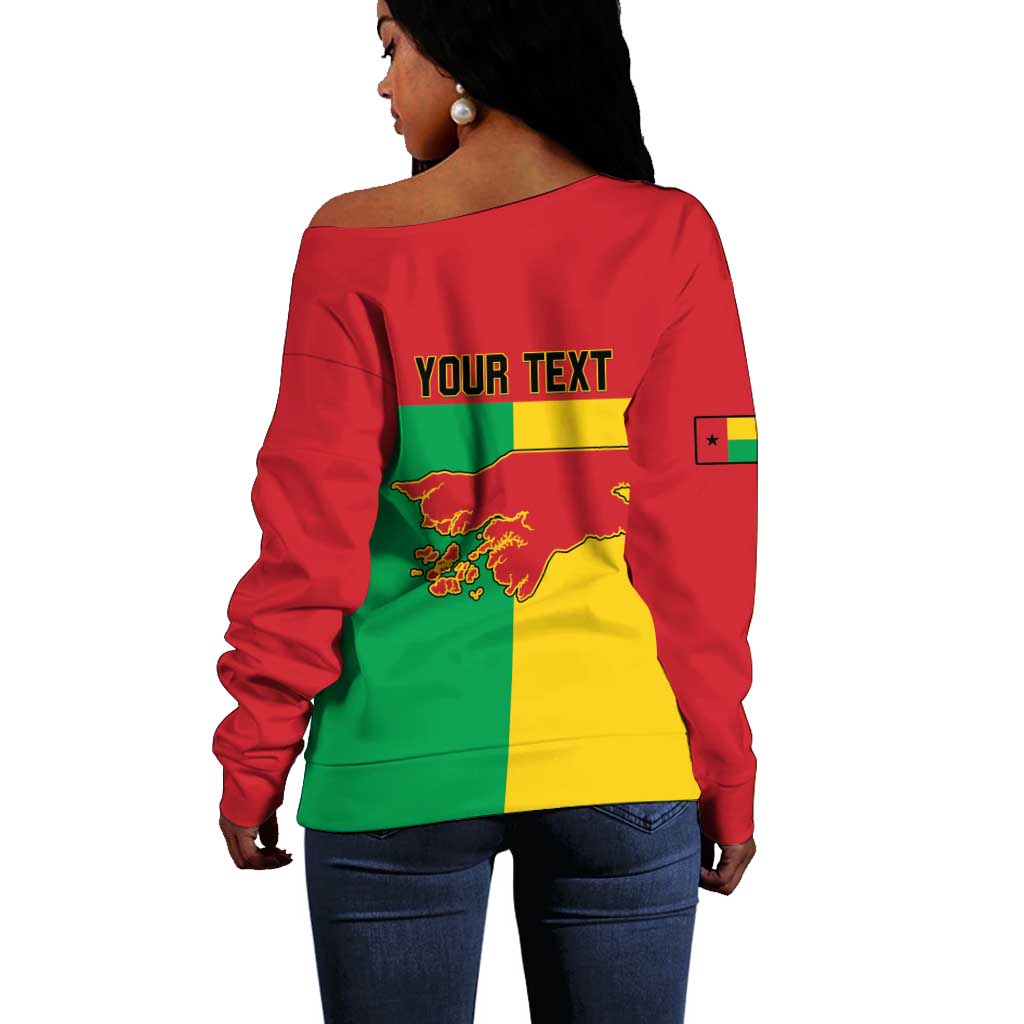 Personalized Guinea-Bissau Off Shoulder Sweater Basic Flag Style - African Pride