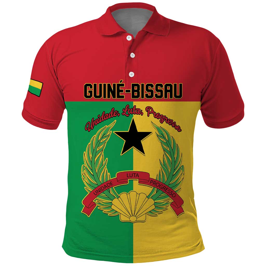 Personalized Guinea-Bissau Polo Shirt Basic Flag Style - African Pride