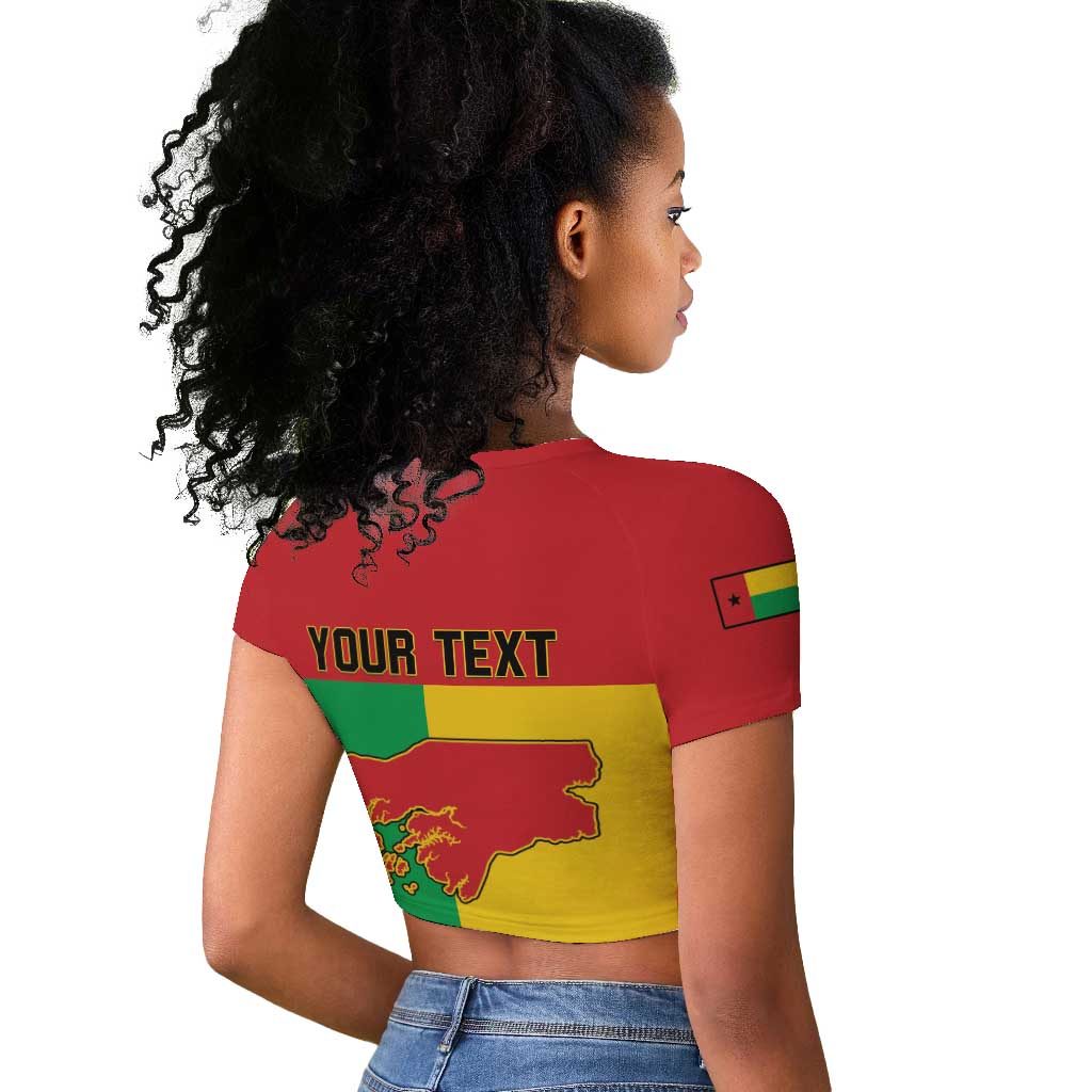 Personalized Guinea-Bissau Raglan Cropped T shirt Basic Flag Style - African Pride