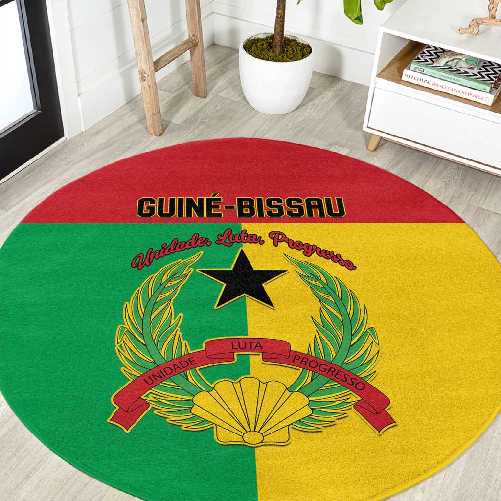 Guinea-Bissau Round Carpet Basic Flag Style - African Pride