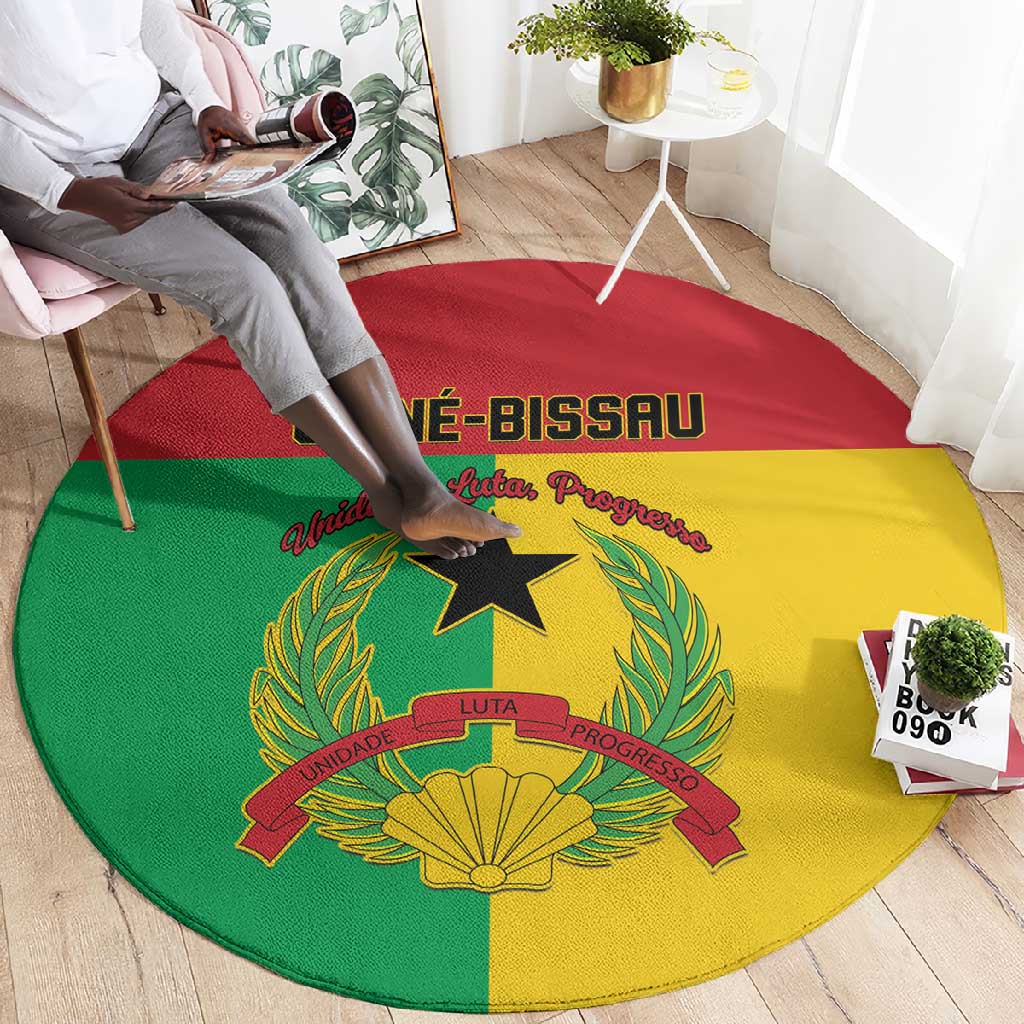Guinea-Bissau Round Carpet Basic Flag Style - African Pride