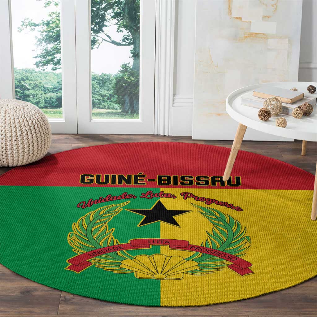 Guinea-Bissau Round Carpet Basic Flag Style - African Pride