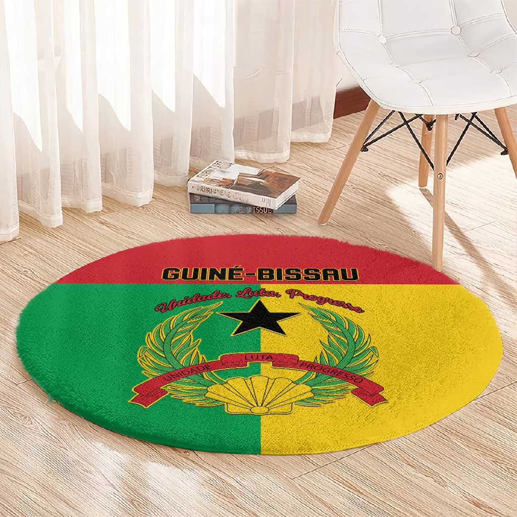 Guinea-Bissau Round Carpet Basic Flag Style - African Pride