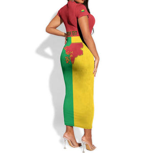 Personalized Guinea-Bissau Short Sleeve Bodycon Dress Basic Flag Style - African Pride
