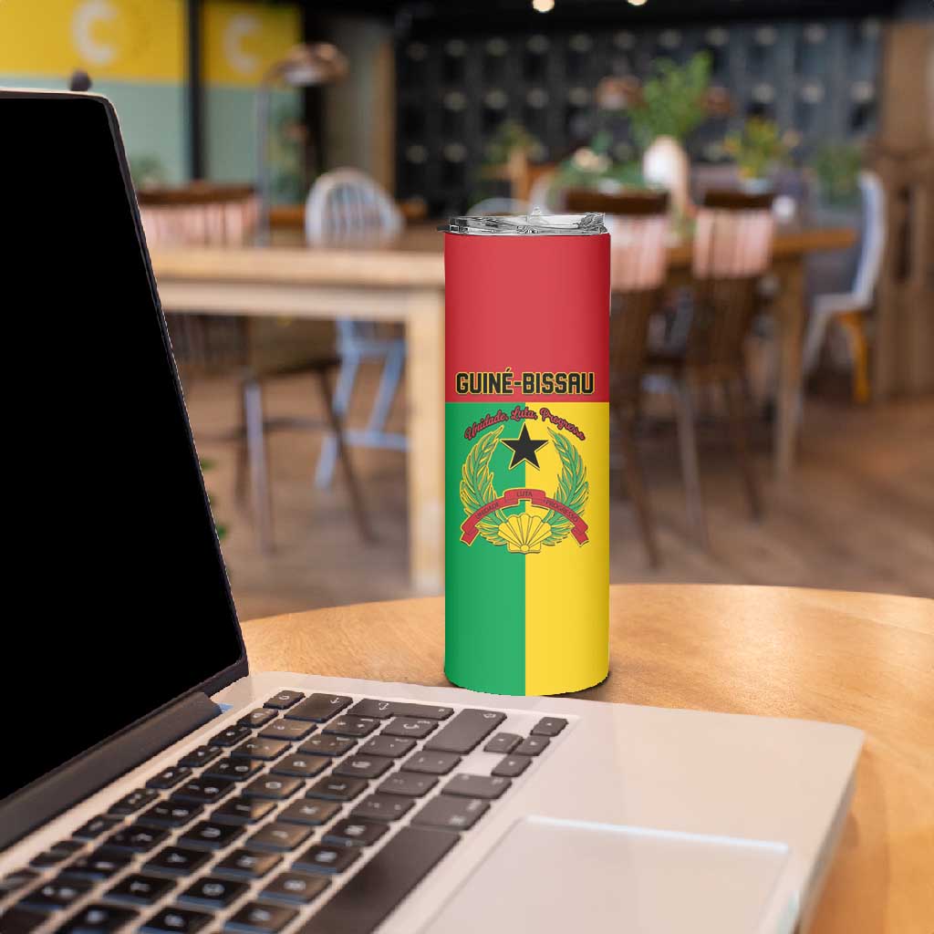 Personalized Guinea-Bissau Skinny Tumbler Basic Flag Style - African Pride