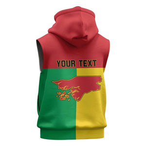 Personalized Guinea-Bissau Sleeveless Zip Hoodie Basic Flag Style - African Pride