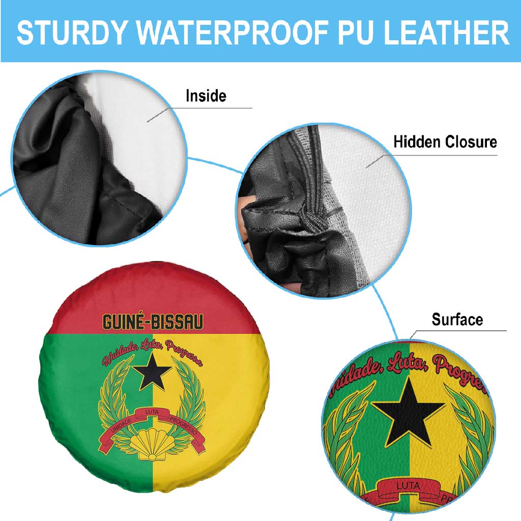 Guinea-Bissau Spare Tire Cover Basic Flag Style - African Pride