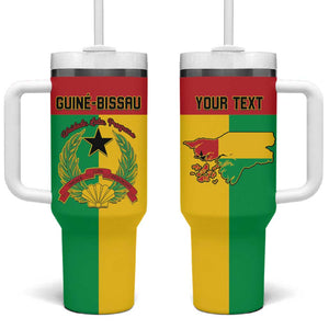 Personalized Guinea-Bissau Tumbler With Handle Basic Flag Style - African Pride