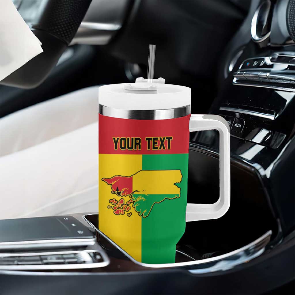 Personalized Guinea-Bissau Tumbler With Handle Basic Flag Style - African Pride