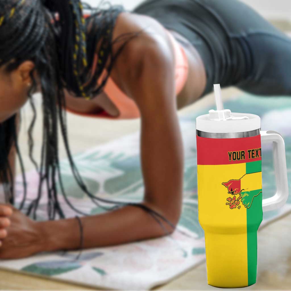 Personalized Guinea-Bissau Tumbler With Handle Basic Flag Style - African Pride