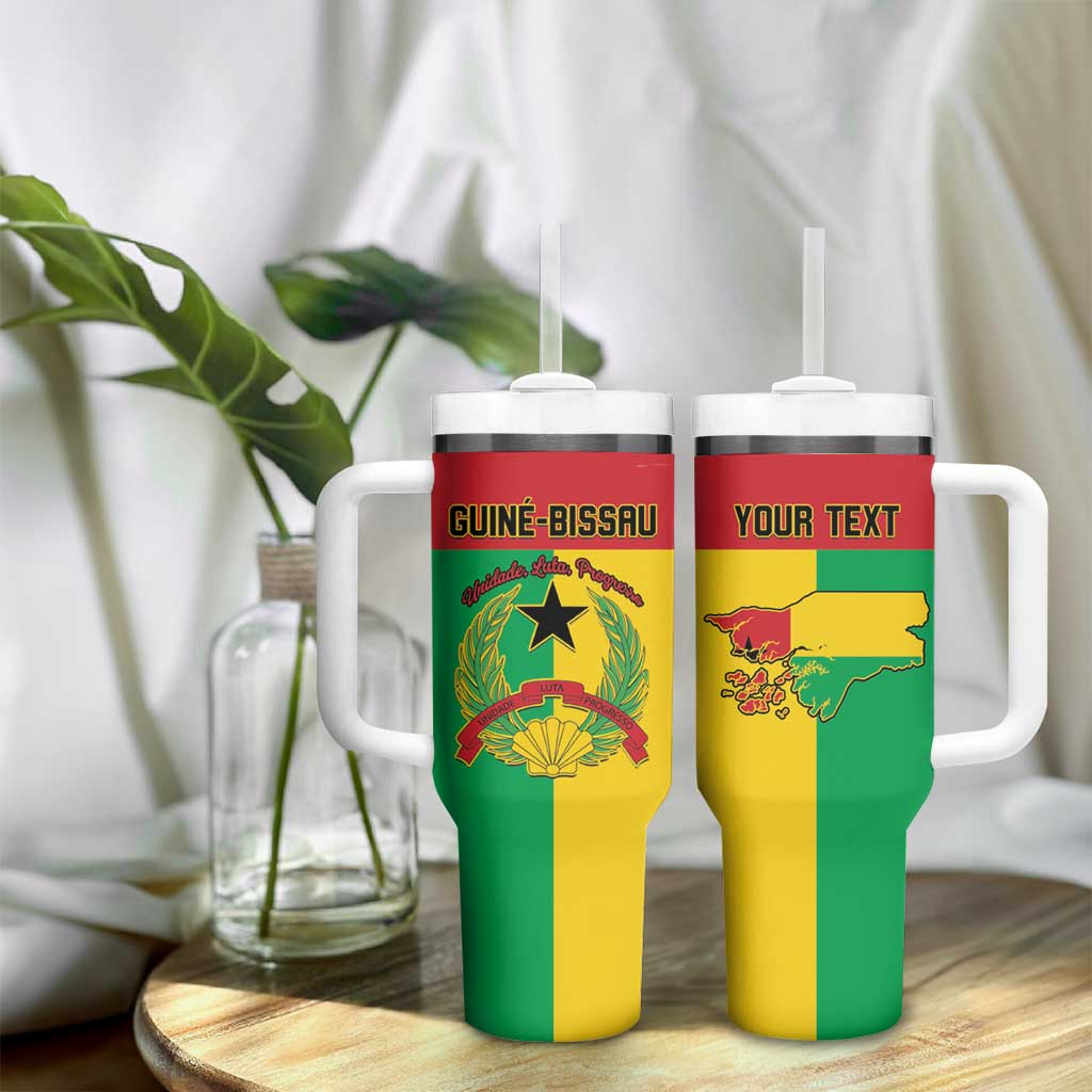 Personalized Guinea-Bissau Tumbler With Handle Basic Flag Style - African Pride