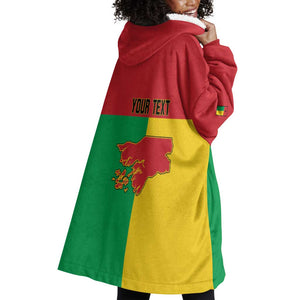 Personalized Guinea-Bissau Wearable Blanket Hoodie Basic Flag Style - African Pride