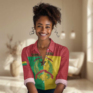 Personalized Guinea-Bissau Women Casual Shirt Basic Flag Style - African Pride