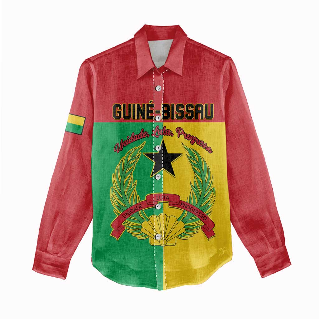 Personalized Guinea-Bissau Women Casual Shirt Basic Flag Style - African Pride