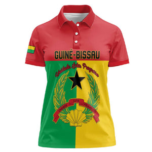 Personalized Guinea-Bissau Women Polo Shirt Basic Flag Style - African Pride
