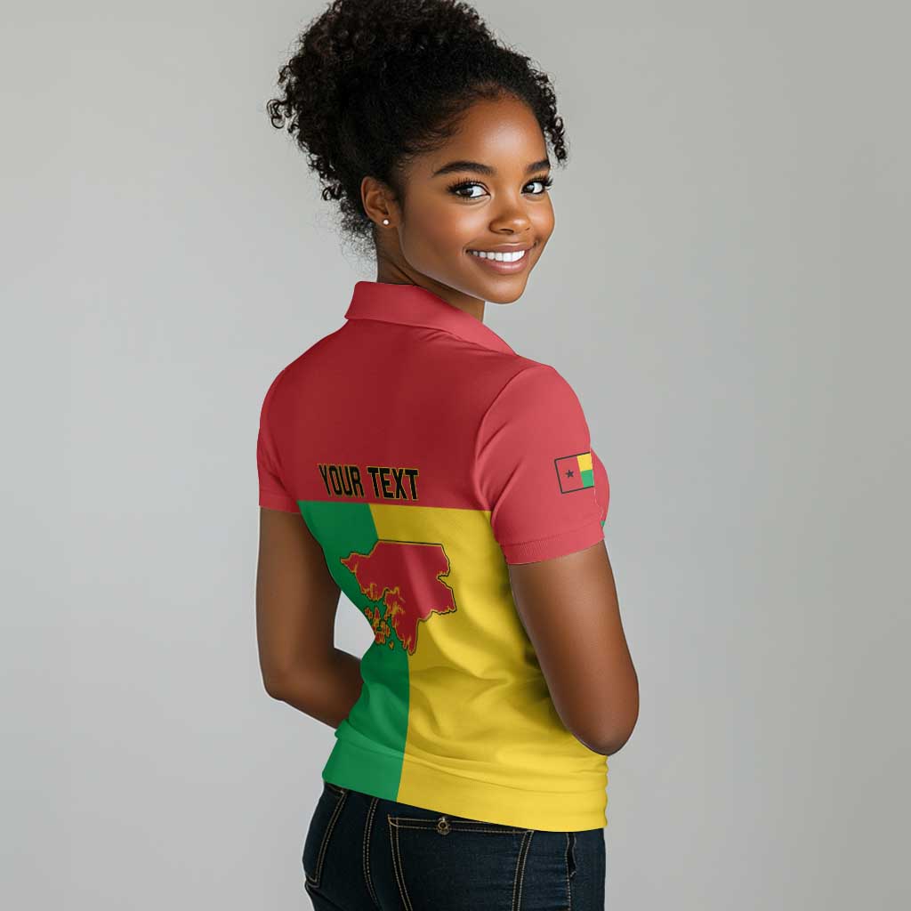 Personalized Guinea-Bissau Women Polo Shirt Basic Flag Style - African Pride
