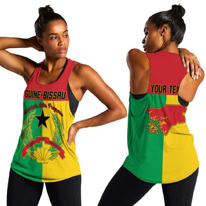 Personalized Guinea-Bissau Women Racerback Tank Basic Flag Style - African Pride