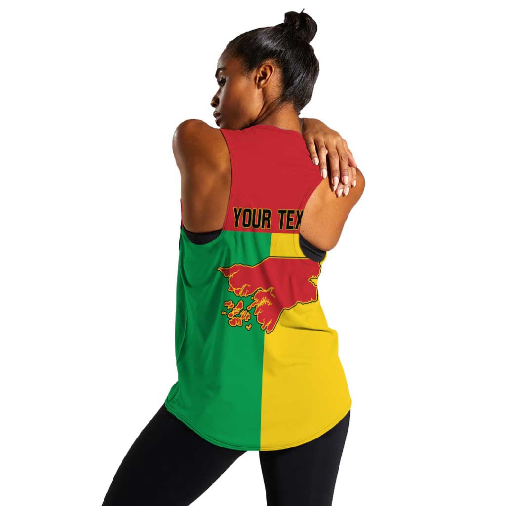Personalized Guinea-Bissau Women Racerback Tank Basic Flag Style - African Pride