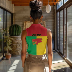 Personalized Guinea-Bissau Women Sleeveless Polo Shirt Basic Flag Style - African Pride