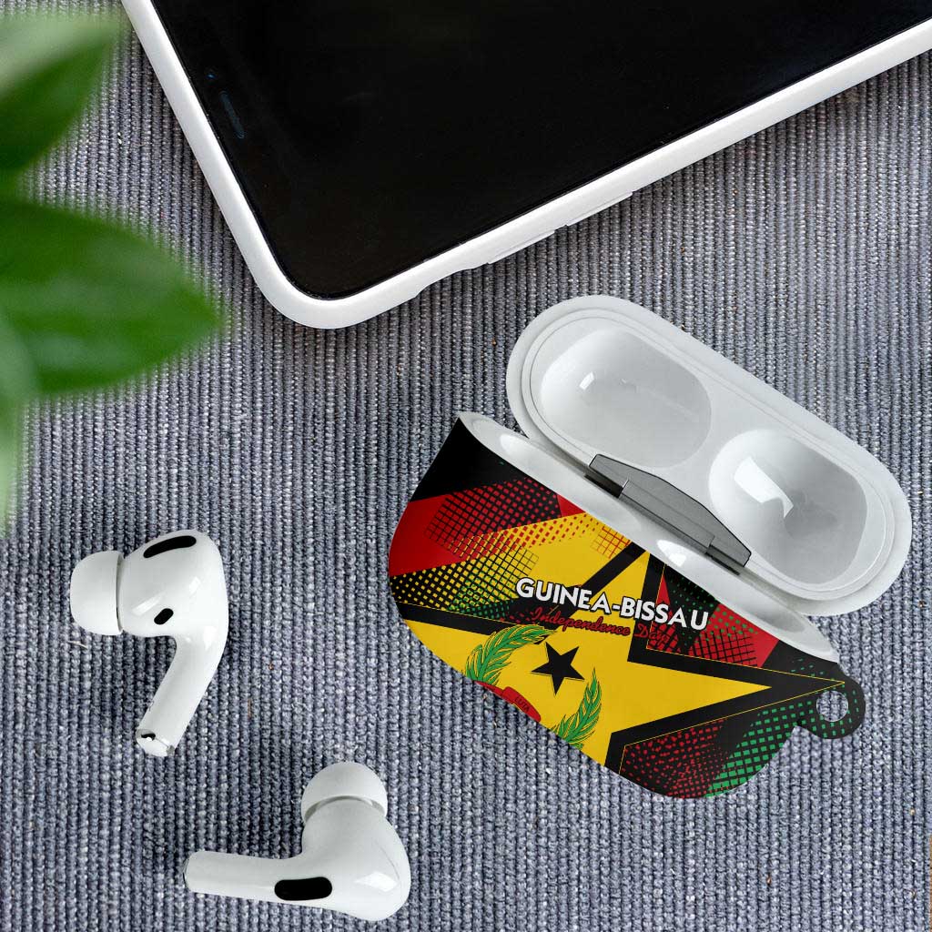 Guinea-Bissau Independence Day AirPods Case Coat Of Arms With Map