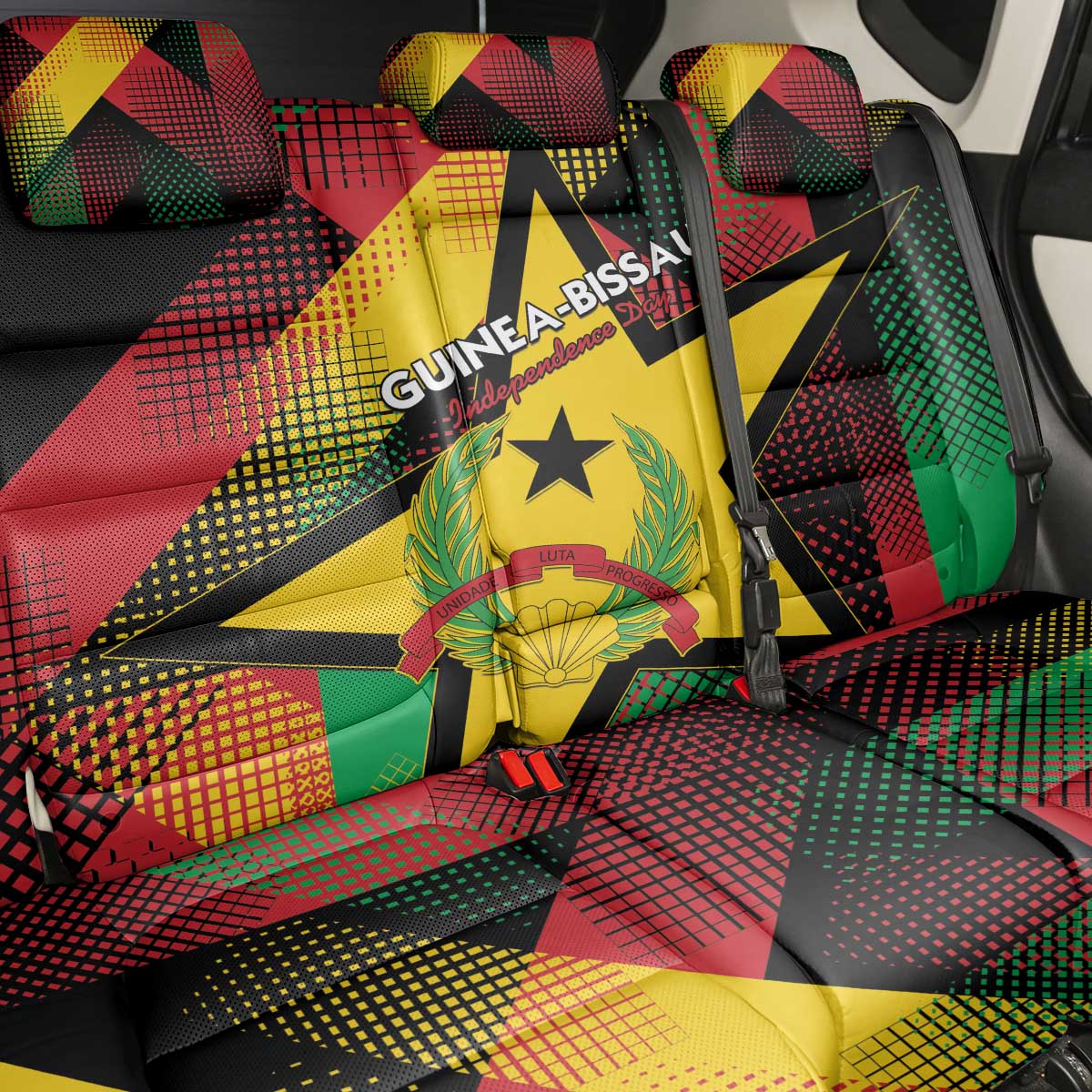Happy Guinea-Bissau Back Car Seat Cover Independence Day - African Pride