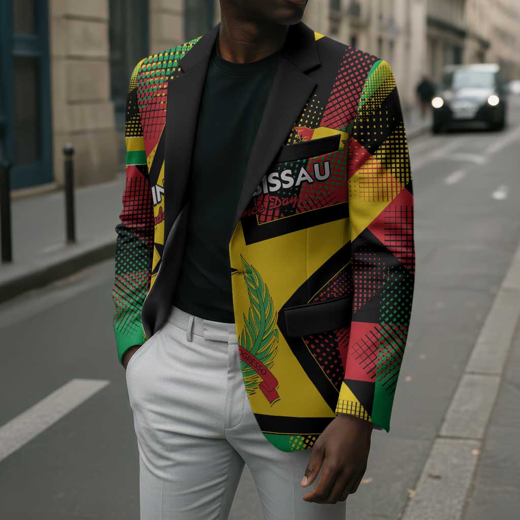 Personalized Guinea-Bissau Independence Day Blazer Coat Of Arms With Map