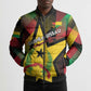 Personalized Guinea-Bissau Independence Day Bomber Puffer Jacket Coat Of Arms With Map